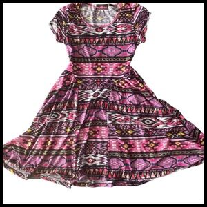 BOLD GIRLZ Girls Tribal Multi-color Fit & Flare Dress
